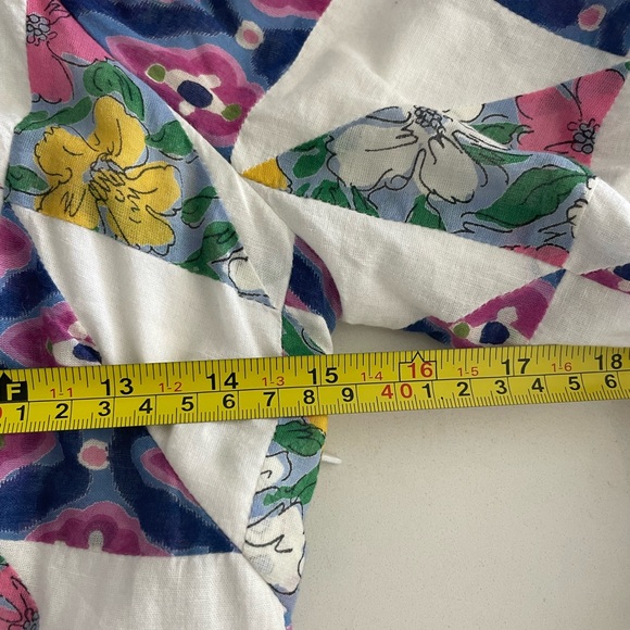 Banjanan Colorful Geometric Dress Women’s Small Puff Sleeve Cottage Coquette - Picture 5 of 5